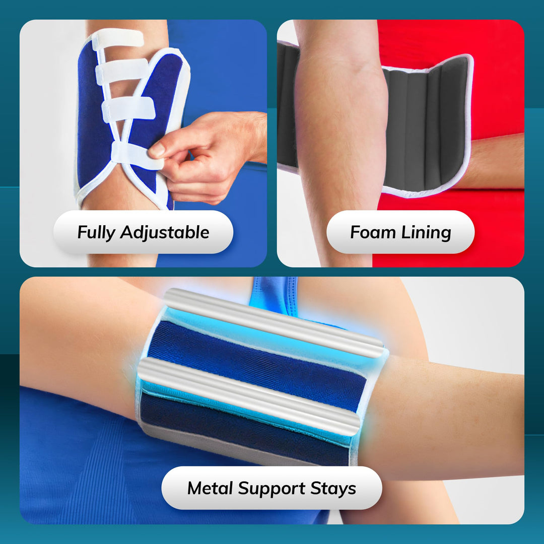 L : Adult Elbow Stabilizer Brace | Elbow Splint to Keep Arm Straight & Immobilized at Night, Prevent Inflammation and Help Injuries Heal (L)
