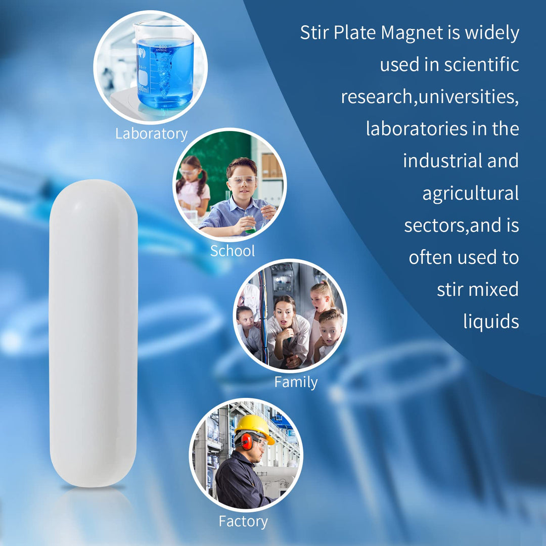 5 Pcs 50mm(1.97 inch) PTFE Magnetic Stirrer Mixer Stir Bar,White Color,Laboratory Bar,Stir Plate Bar,8mm50mm Stir Bars…