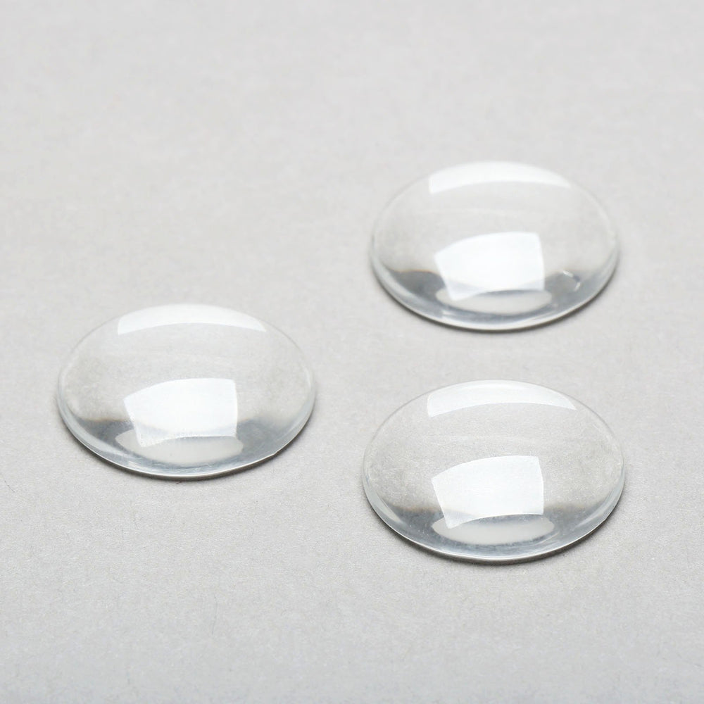 Glass Cabochons Dome Tiles, 10PCS 25mm, Thickness 6.2mm, Clear Round Flat Back Dome Cabochons Set for DIY Craft Photo Charms, Cameo Pendants, Rings, Necklace and Jewelry Making