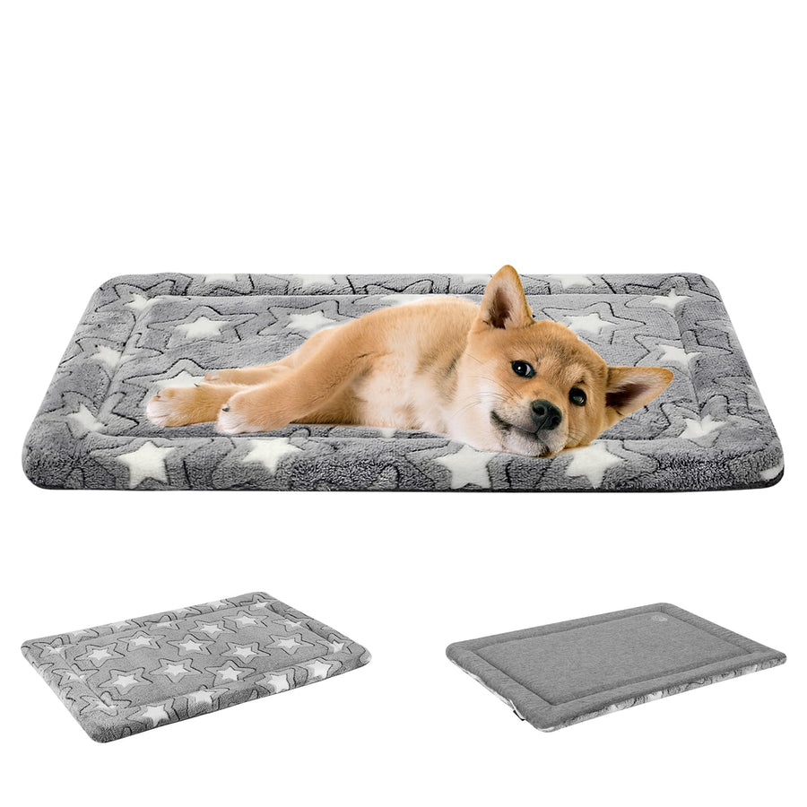 Dog Bed Mat Dog Crate Pad Reversible (Cool & Warm), Machine Washable Dog Crate Mat, Kennel Pad for Dog Sleeping Mattress for Large Medium Small Dogs, Grey
