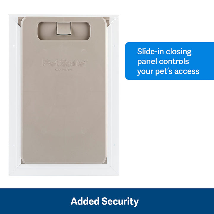 Freedom Aluminum Pet Door for Dogs and Cats, Medium, White, Tinted Vinyl Flap