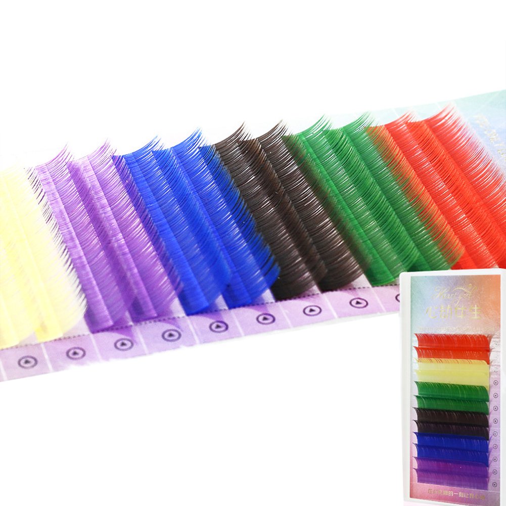 Scala Eyelash Extensions Individual Mink Eyelash C Curl Thickness 0.15mm Length 6 Colors Mink False Lashes Assort Mixed In One Tray (10mm)