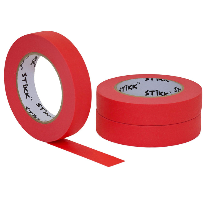 Painters Tape - 3pk Red Painter Tape - 1 inch x 60 Yards - Paint Tape for Painting, Edges, Trim, Ceilings - Masking Tape for DIY Paint Projects - Residue-Free Painting Tape