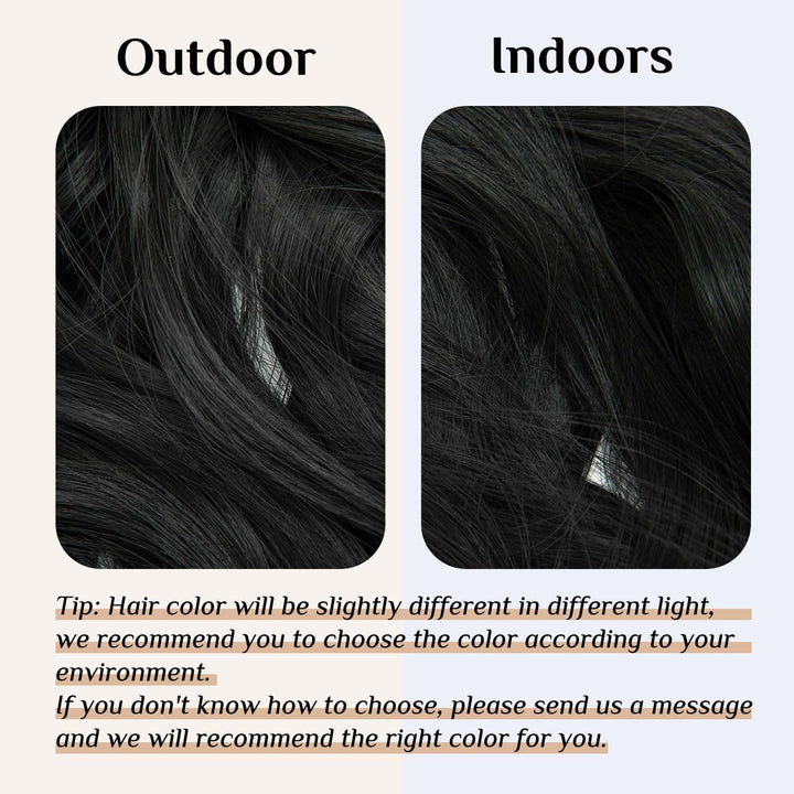 Halo Synthetic Hairpieces Flip in Women Hair Extension Natural Wave Halo Hair Extensions M01 (1B Jet Black)