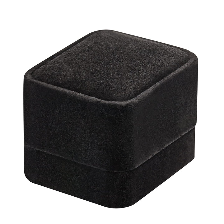 4 Pieces Velvet Ring Gift Boxes Set, Earring Pendant Jewelry Case, Jewellry Display Box for Wedding, Engagement,Proposal, Birthday and Anniversary (4pcs Black)