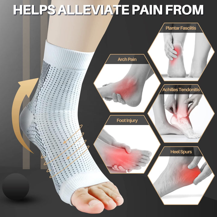 3pairs Neuropathy socks for Women & Men, Ankle brace Socks and Tendonitis compression socks,For Pain Relief and Plantar Fasciitis,Ankle compression sleeve for ankle swelling(L/XL)