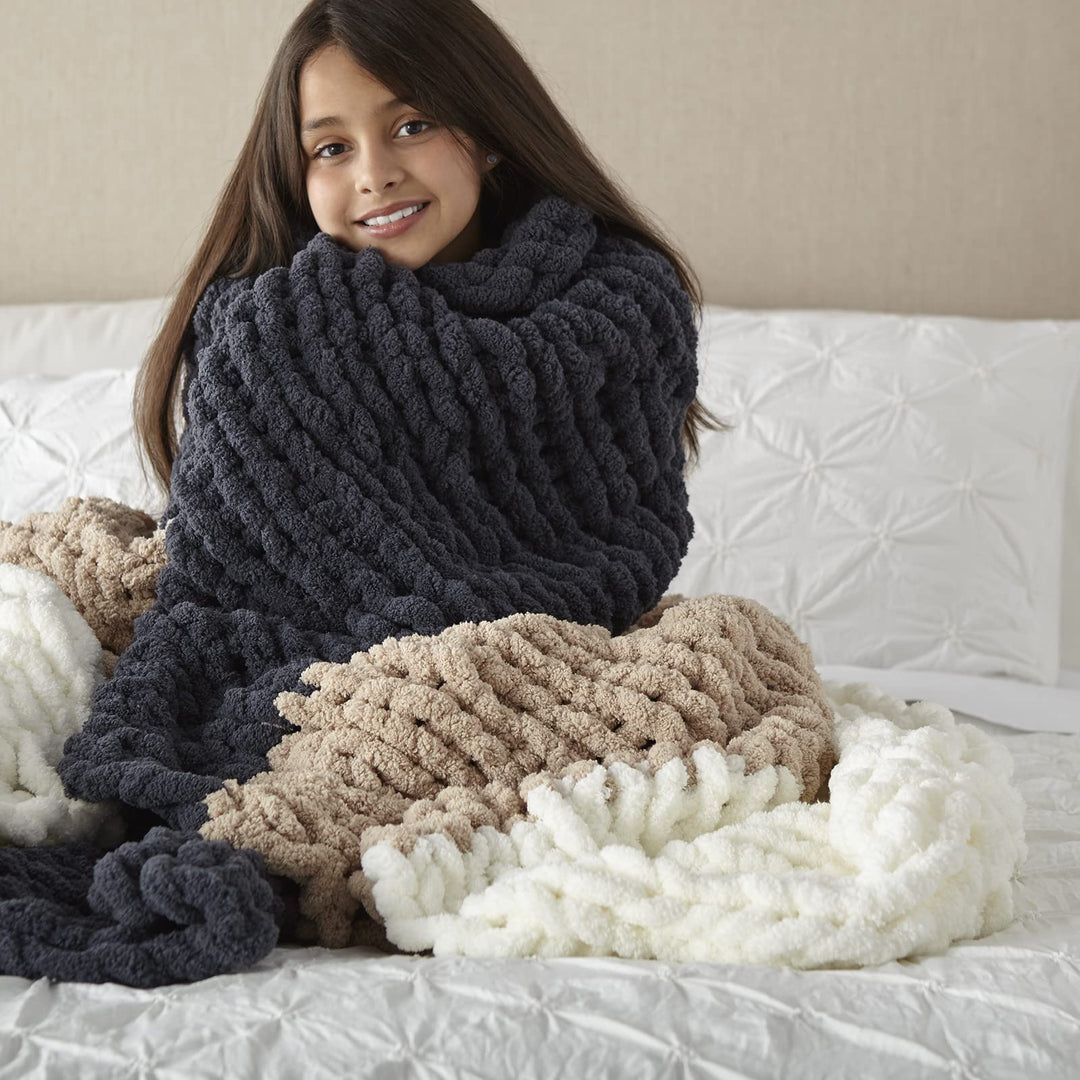 Crafted By Catherine Chunky Chenille Yarn - 2 Pack (41 Yards Each Skein), Light Pink, Gauge 7 Jumbo