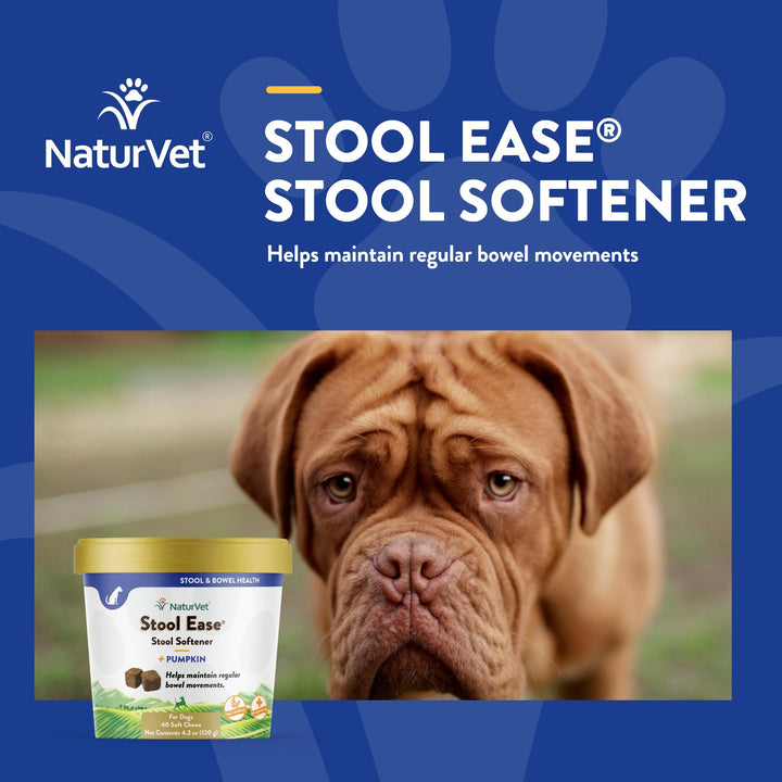 – Stool Ease for Dogs – 40 Soft Chews – Helps Maintain Regular Bowel Movements – Enhanced with Sugar Beet Pulp, Flaxseed & Psyllium Husk – 40 Day Supply