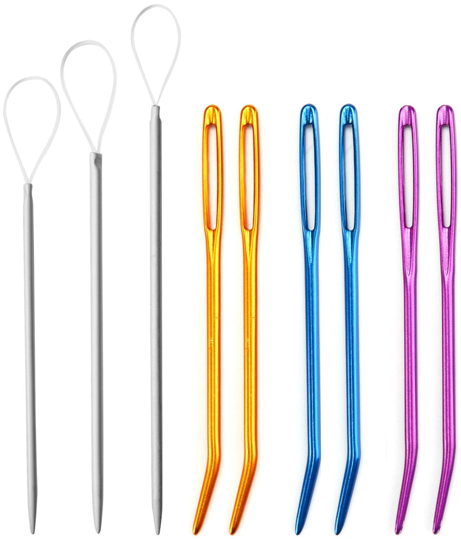 Wool Needles Colorful Bent Tip Tapestry Needles Large-Eye Aluminium Sewing Knitting Needles