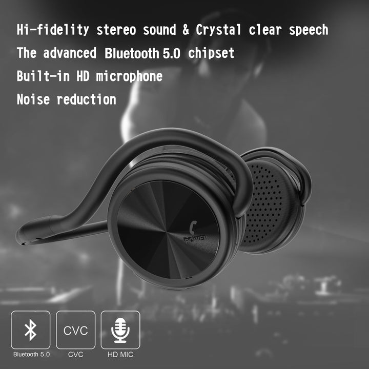 SH03 Sports Bluetooth 5.0 Headphones, Wireless Stereo Earphones for Running with Mic for Wireless Music Streaming and Handsfree Calling, Up to 25 Hours Music time
