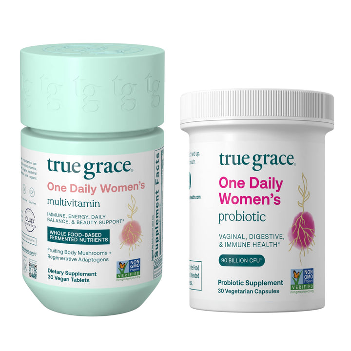 One Daily Women’s Multivitamin (30 Vegan Tablets) & One Daily Women’s Probiotic (30 Vegetarian Capsules) - Gluten Free, Soy Free, Organic - 30-Day Supply of Each
