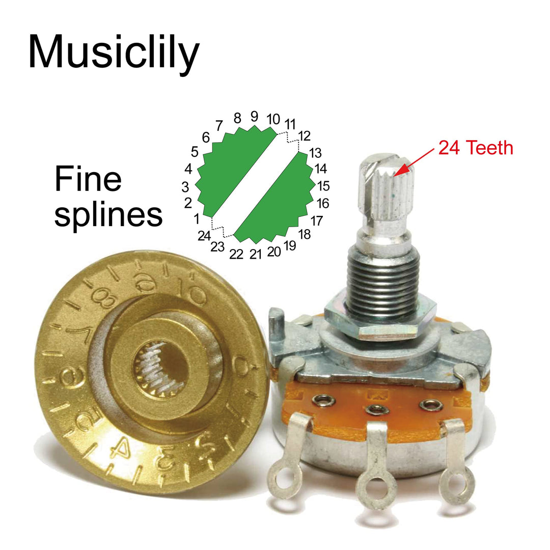 Pro Inch USA LP Guitar Top Hat Knobs Fine 24-Spline Bell Knobs for USA Les Paul CTS Pots Electric Guitar, Amber (Set of 4)