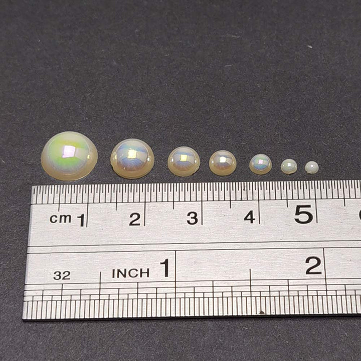 3000PCS 1 Box Ivory Round Flatback Half Pearls Bead Loose Beads Gem (Ivory Half Ball)
