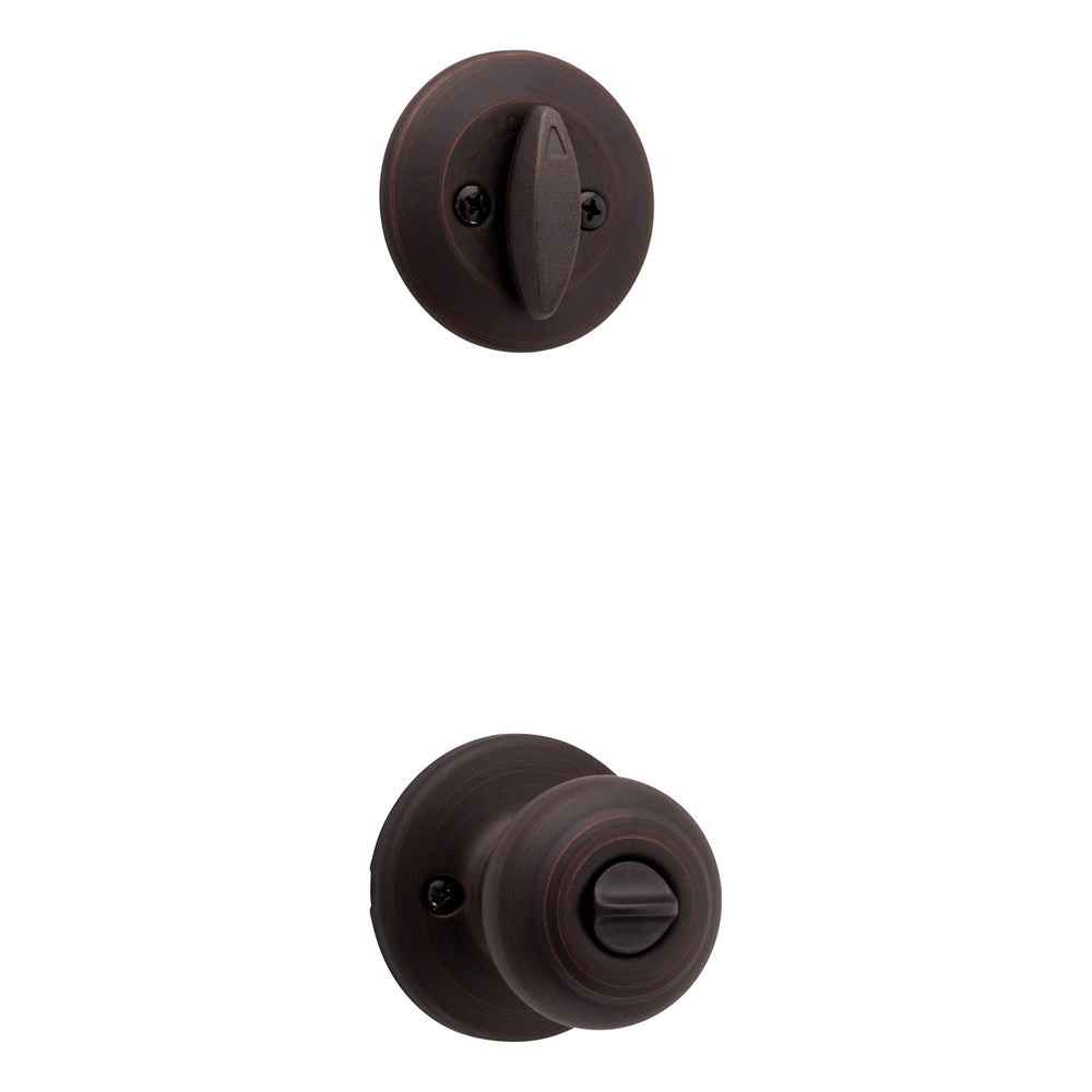 690 Cove Entry Knob and Single Cylinder Deadbolt Combo Pack in Venetian Bronze