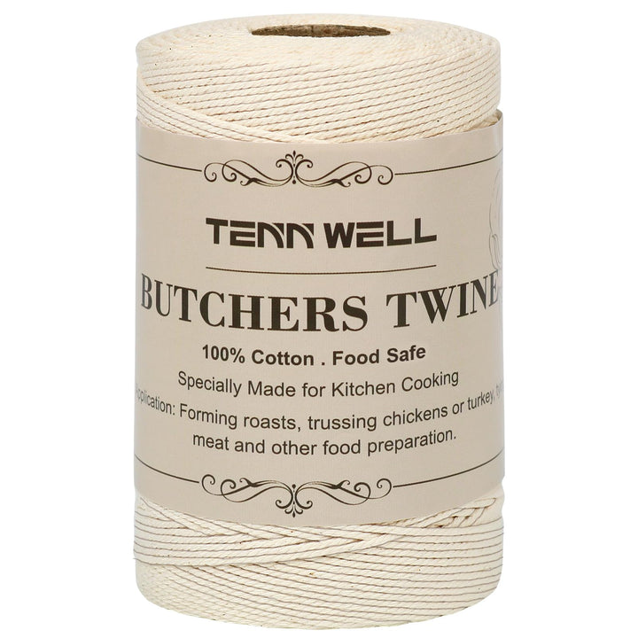 Cooking Twine, 3Ply 656Feet 1mm Food Safe Cotton Kitchen String Butchers Twine for Roasting, Trussing Turkey, Tying Meat, Making Sausage, Baking and More