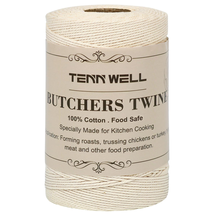Cooking Twine, 3Ply 656Feet 1mm Food Safe Cotton Kitchen String Butchers Twine for Roasting, Trussing Turkey, Tying Meat, Making Sausage, Baking and More