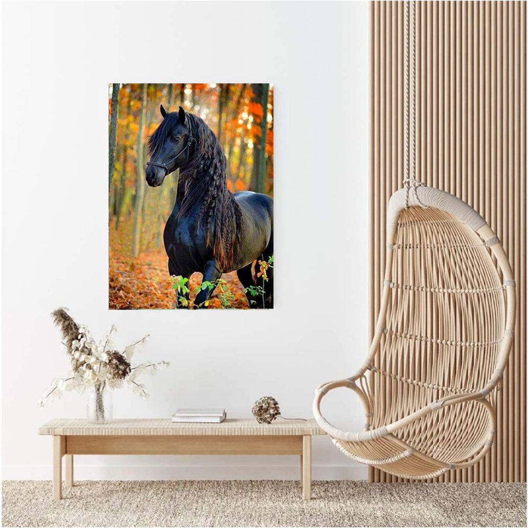 Diamond Art Painting Horse- Full Drill Diamond Mosaic Painting Kits,5d Diamond Art,Gem Art for Adults Wall Home Decor-12x16 inch (Horse)