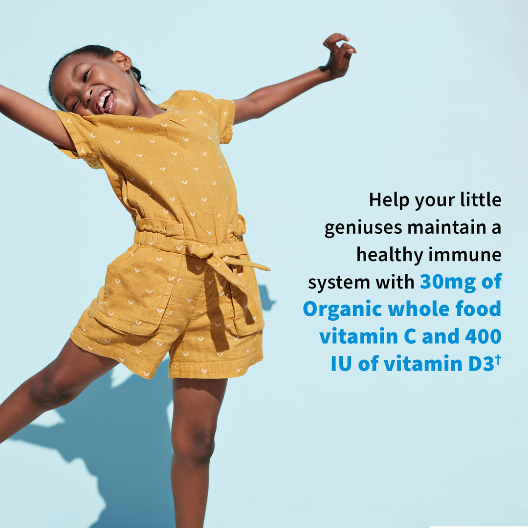 Dr. Formulated Probiotics Organic Kids+ Plus Vitamin C & D - Watermelon - Gluten, Dairy & Soy Free Immune & Digestive Health Supplement, No Added Sugar, 30 Chewables (Shelf Stable)