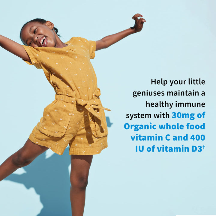 Dr. Formulated Probiotics Organic Kids+ Plus Vitamin C & D - Watermelon - Gluten, Dairy & Soy Free Immune & Digestive Health Supplement, No Added Sugar, 30 Chewables (Shelf Stable)
