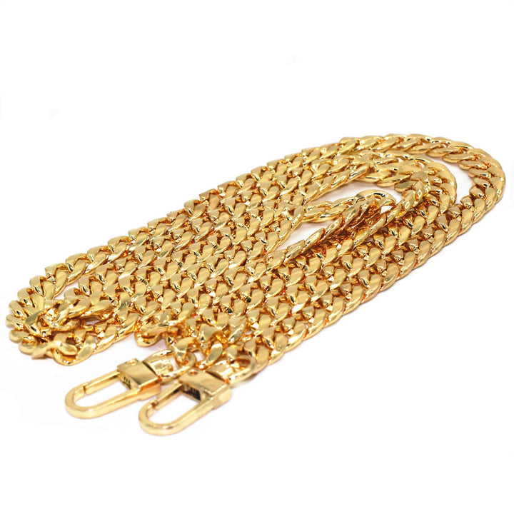 DIY Iron Flat Chain Strap Handbag Chains Purse Chain Straps Shoulder Cross Body Replacement Straps with Metal Buckles (47, Gold)