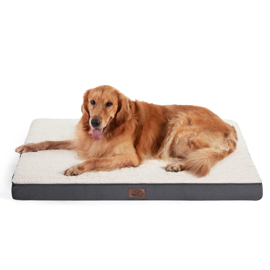 Dog Beds Large Sized Dog - Extra-Large Orthopedic Waterproof Puppy Bed with Removable Washable Cover, Egg Crate Foam Pet Mat, Suitable for Pet Up to 100 lbs