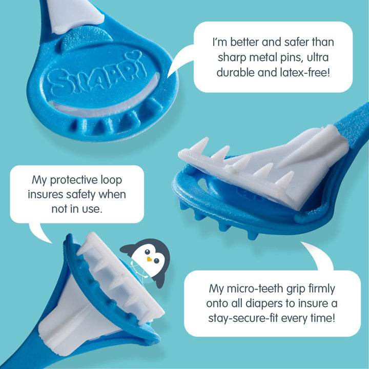 Cloth Diaper Fasteners - Replaces Diaper Pins - Use with Cloth Prefolds and Cloth Flatfolds 3 Count (Pack of 1)