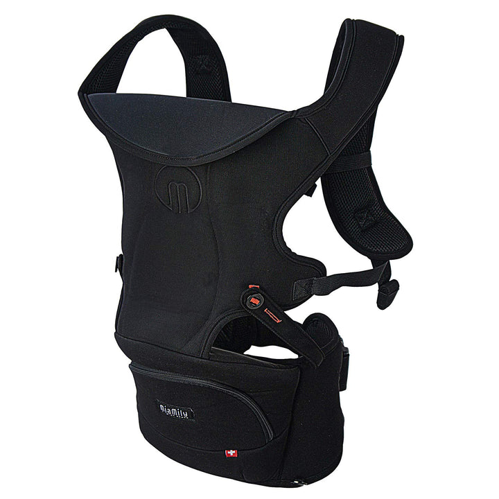 Hipster Essential Forward-Facing Baby Carrier with 3-Carry Options and Compact Storage Compartment Black