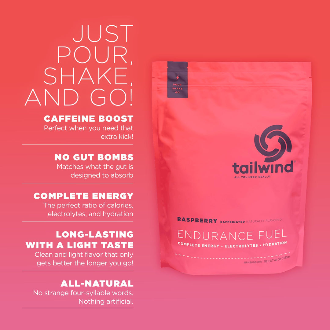 Endurance Fuel, Electrolyte & Hydration Sports Drink Mix Powder with Caffeine, Gluten-Free, Vegan, Raspberry Buzz, 50 Servings (Caffeinated)