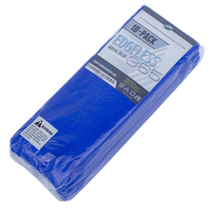 - Edgeless 365 Microfiber Towels (10-Pack) Premium 70/30 Blend, Professional Polishing, Wax Removal, Auto Detailing, 365gsm, 16in x 16n, Royal Blue