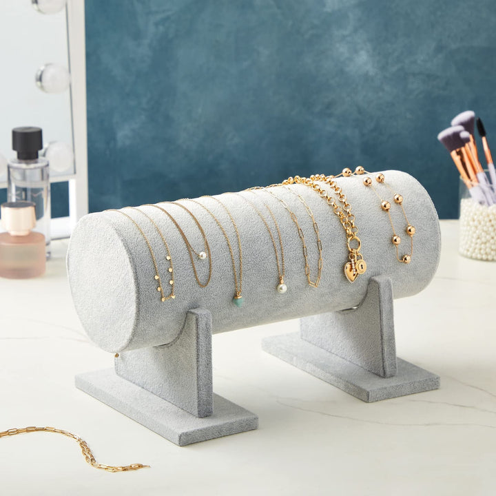 Velvet Headband Holder and Organizer Stand for Girls and Women - Storage Rack and Display for Hair Accessories (Gray)