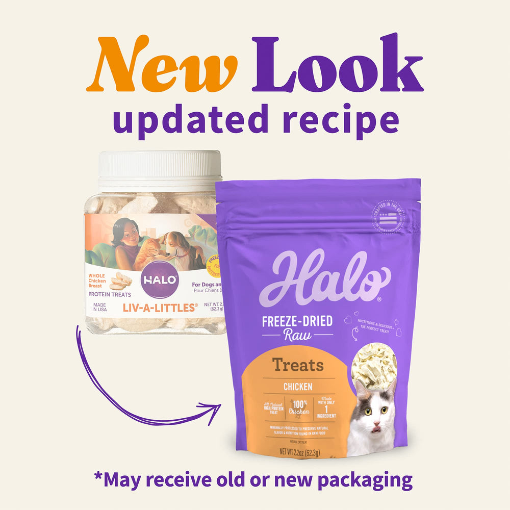 Freeze Dried Raw Cat Treats, 100% Chicken Breast Recipe, Cat Treats Pouch, All-Natural High Protien Treat, 2.2 Oz Pouch