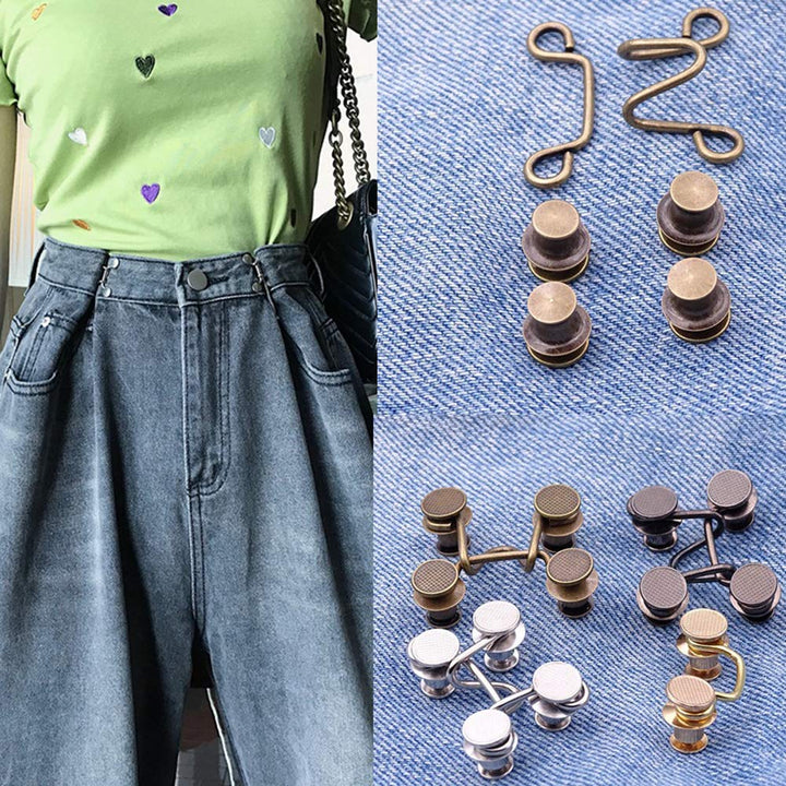20 Pieces Adjustable Waist Buckle Extender Set Jeans Extender Waist Extender Button for Pants Adjustable Jean Button Perfect Fit Instant Button