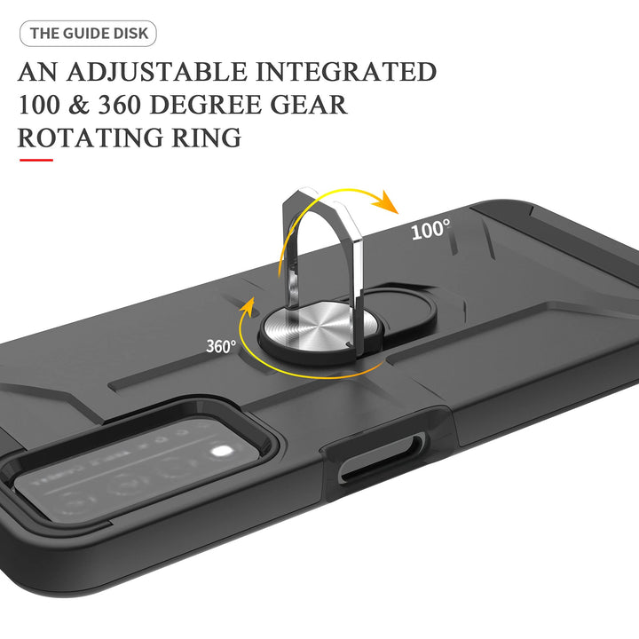 for TCL ReVVL V+ 5G Case,T Mobile Revvl V Plus 5G Case with HD Screen Protector,360 Degree Rotating Ring Kickstand Holder Dual Layers of Shockproof Case Revvl V+ 5G 6.82-ZS Rose Gold