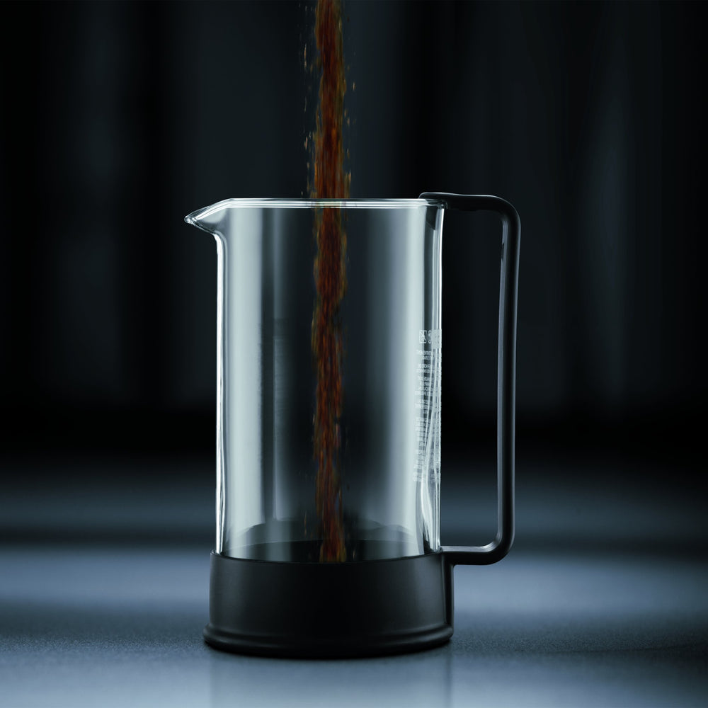34 oz Brazil French Press Coffee Maker, High-Heat Borosilicate Glass, Black - Made in Portugal