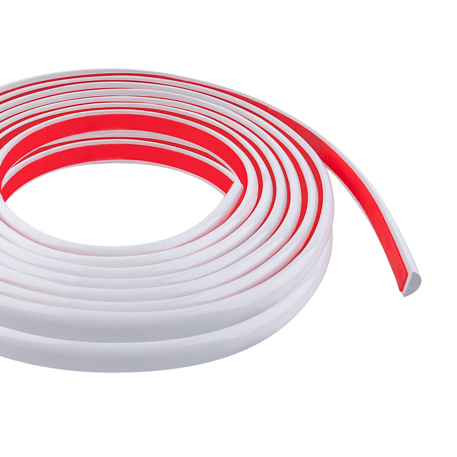 20 Feet Tile Edge Trim Flexible Molding Trim Self Adhesive Peel and Stick Tile Trim Waterproof Caulk Strip Molding Trim for Tile Edge, Ceiling, Wall Corner, Baseboard, Floor(White)