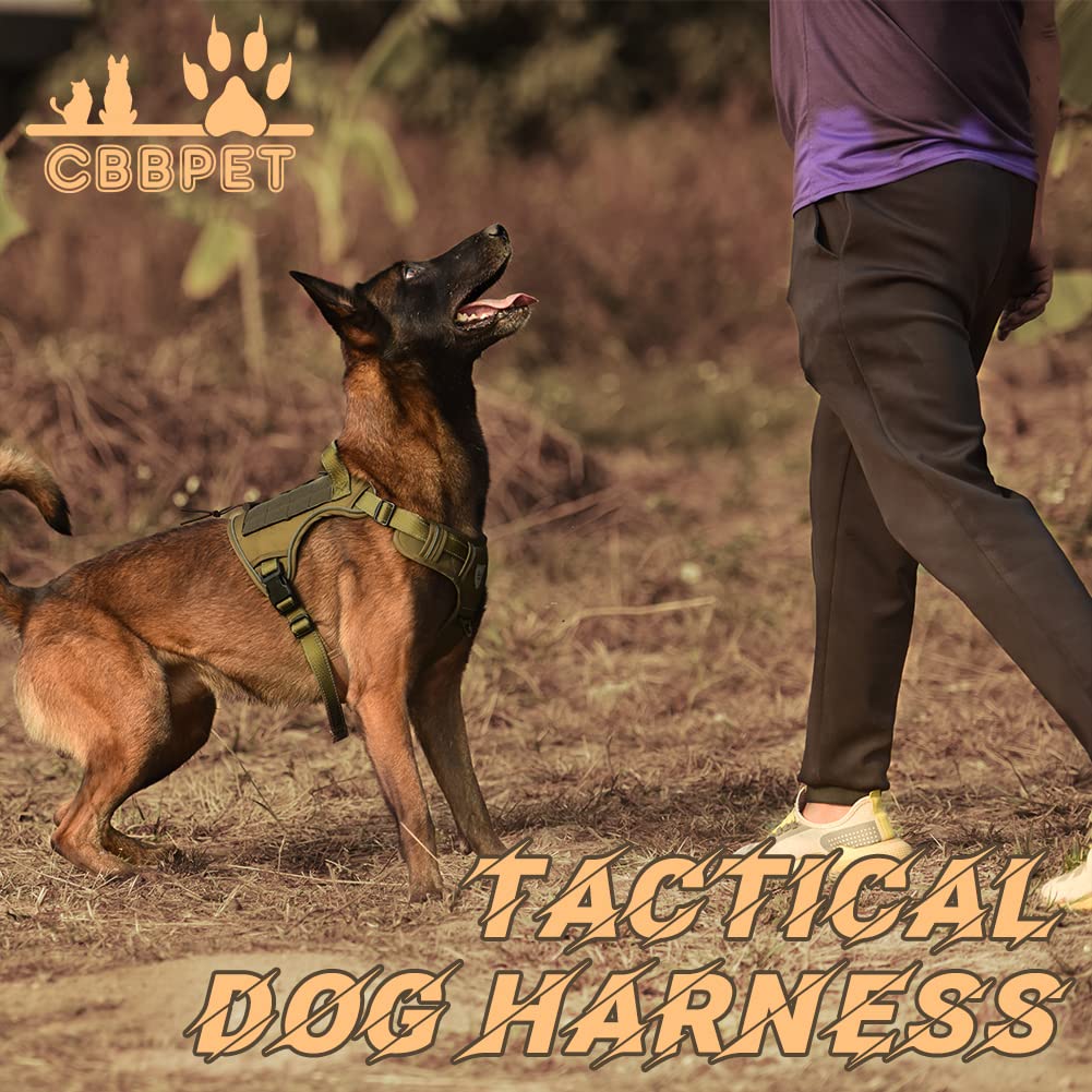 Tactical Dog Harness for Small Medium Large Dogs No Pull Adjustable Harness Training Easy Control Pet Vest,Reflective Working Training (L(Neck 20-30, Chest 22-41))
