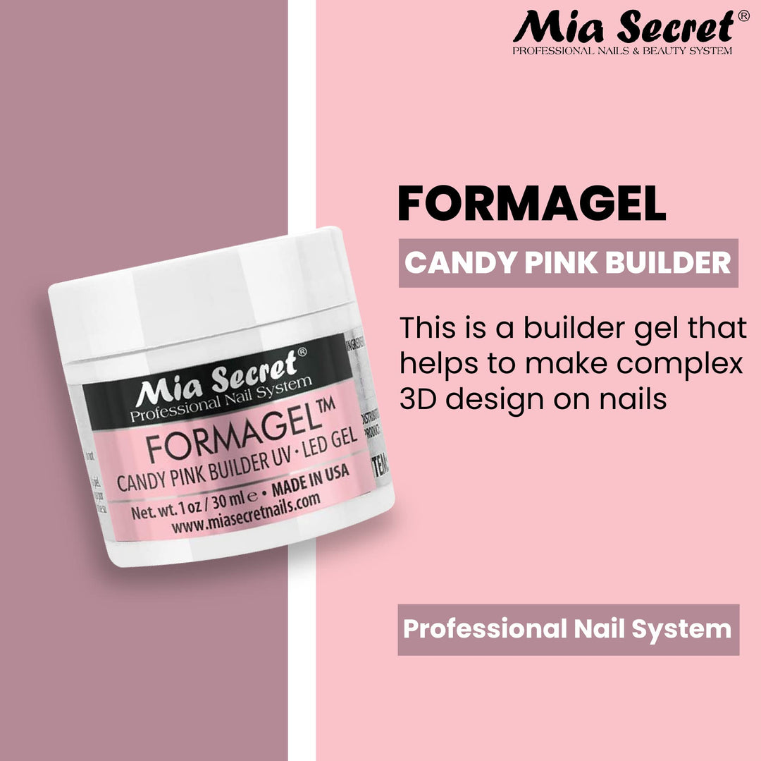 Nudes 1oz Formagel Gel Nail Builder - UV Led Gel - Cover Blush - Cover Tan - Candy Pink Pick Yours (Candy Pink)