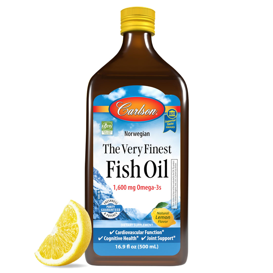 - The Very Finest Fish Oil, 1600 mg Omega-3s, Liquid Supplement, Norwegian, Wild-Caught, Sustainably Sourced , Lemon, 16.9 Fl Oz