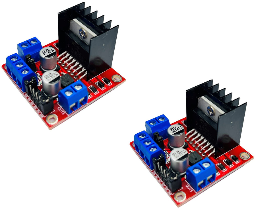L298N Motor Driver Module for Arduino, ESP32, ESP8266, Raspberry Pi, 2 Pieces