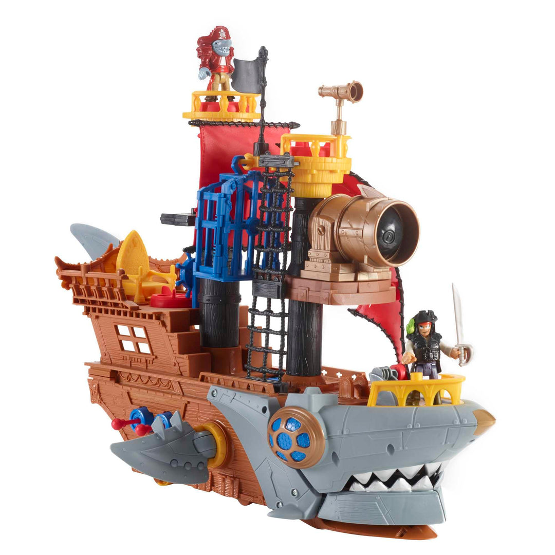 Imaginext Shark Bite Pirate Ship, Playset with Pirate Figures and Accessories for Preschool Kids Ages 3 to 8 Years