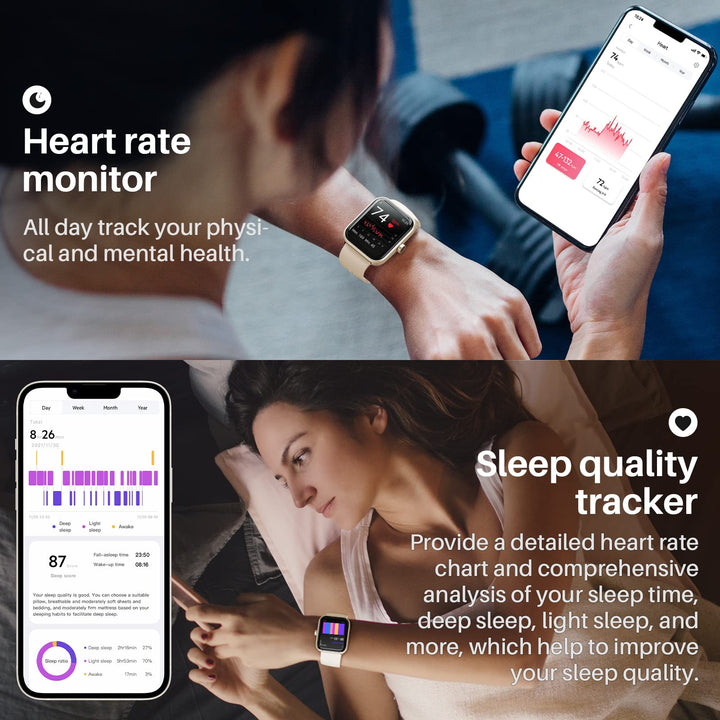 S2 Smart Watch Alexa Built-in Fitness Tracker with Heart Rate and Blood Oxygen Monitor, Sleep Monitor 5ATM Waterproof 1.69-inch HD Color Touchscreen for Men Women Compatible with iPhone & Android