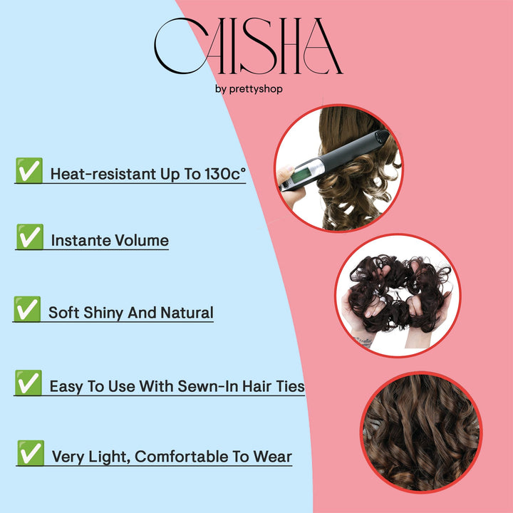 dark brown chocolate 6 : PRETTYSHOP Scrunchie Scrunchy Bun Up Do Hair piece Hair Ribbon Ponytail Extensions Wavy Curly or Messy dark brown chocolate 6