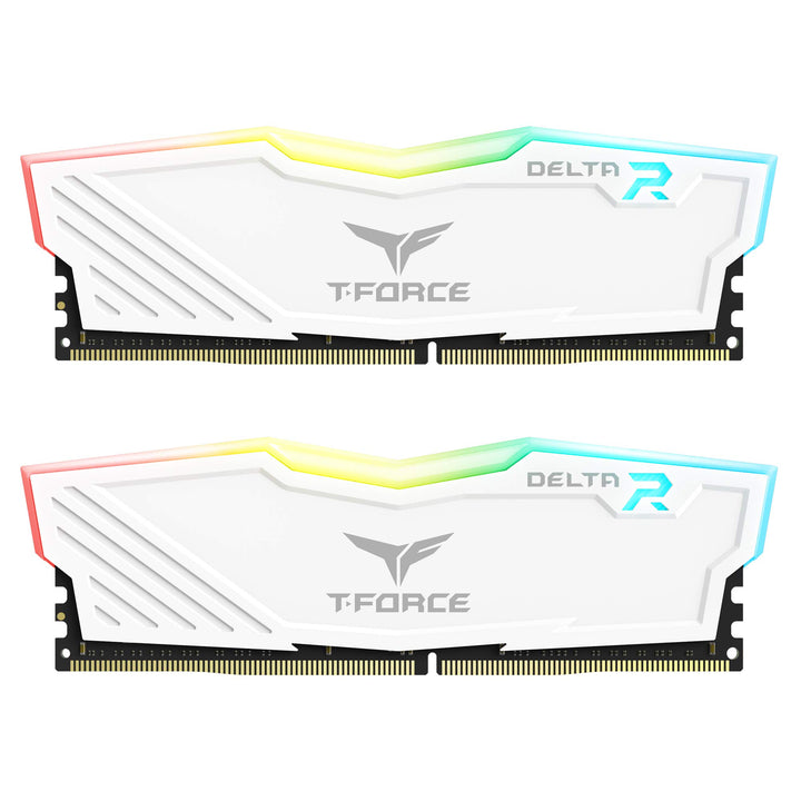 T-Force Delta RGB DDR4 16GB (2x8GB) 3600MHz (PC4-28800) CL18 Desktop Gaming Memory Module Ram TF4D416G3600HC18JDC01 - White