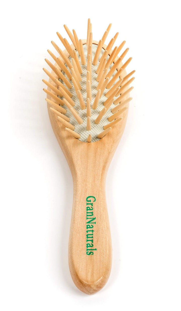 Detangling Wooden Bristle Hair Brush - Small, Travel Size