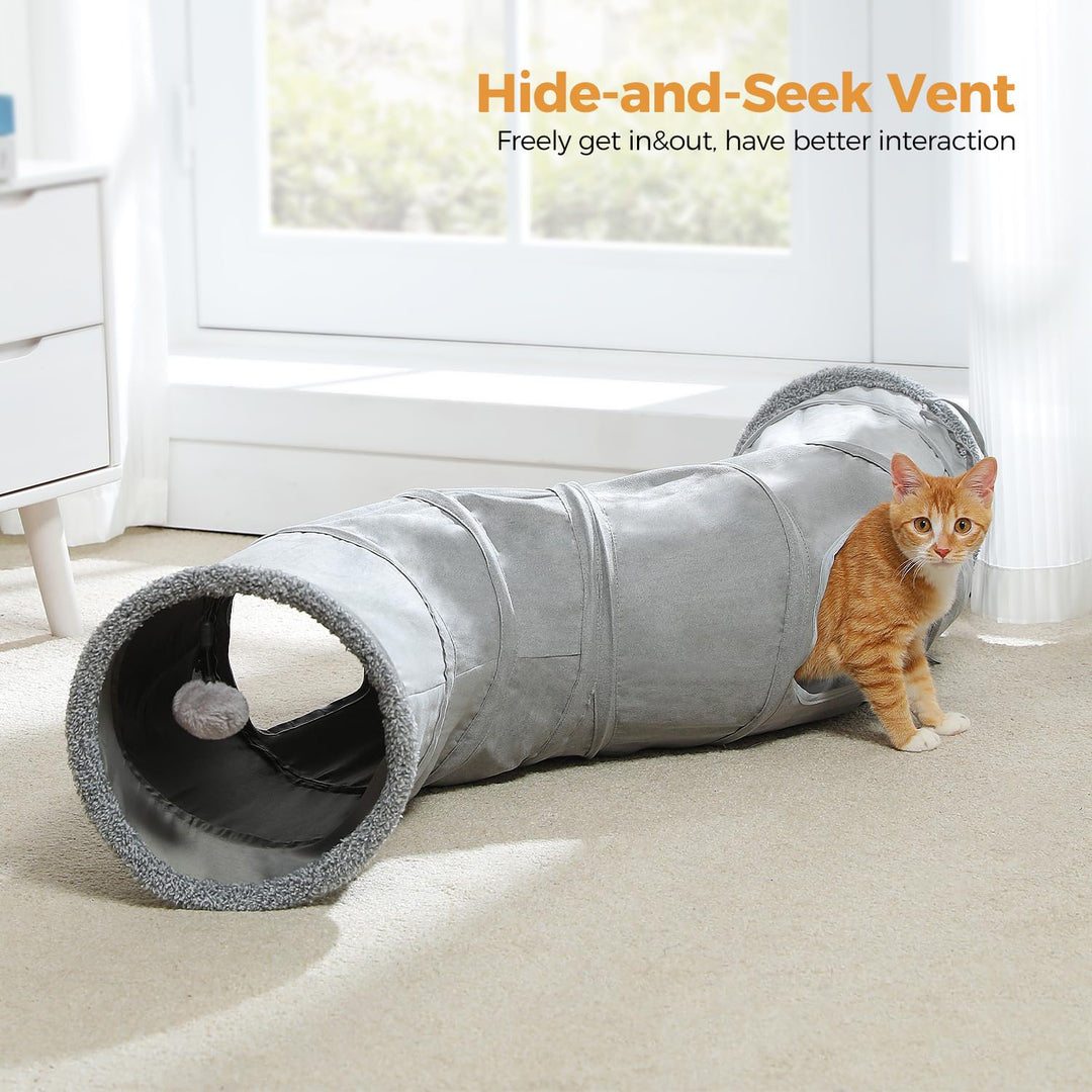 Cat Tunnel Collapsible S Shape Cat Play Tube 10.5 Inches in Diameter