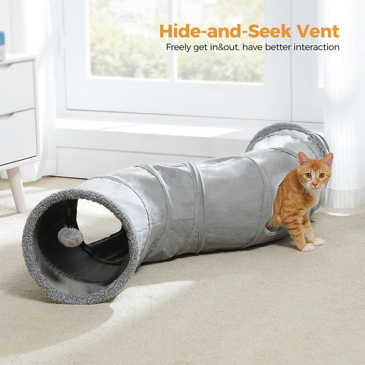 Cat Tunnel Collapsible S Shape Cat Play Tube 10.5 Inches in Diameter