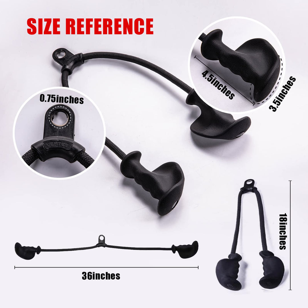 Tricep Pull Down Attachment with Ergonomic Anti-Slip Handles, Tricep Rope Cable Attachment with Enhanced Grip to Relieve Wrist Strain, Versatile Rope Attachment for Cable Machine