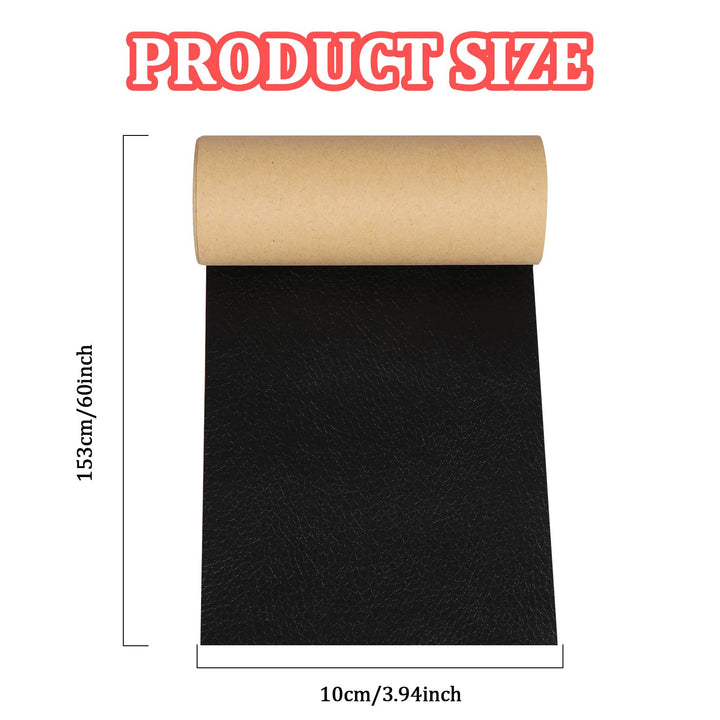 Leather Repair Patch Tape 3.93x60 Inch Self Adhesive PU-Leather Repair Tape for Furniture Large Size Couch Car Seat Boat Seats Sofa Chair Leather Repair Patch, Black