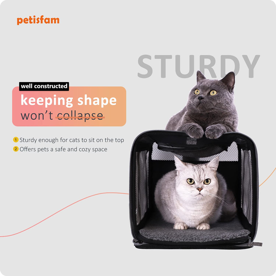Large Soft Cat Carrier Bag for Cats Under 25 lbs. Easy to Load and Store. Safe and Comfortable