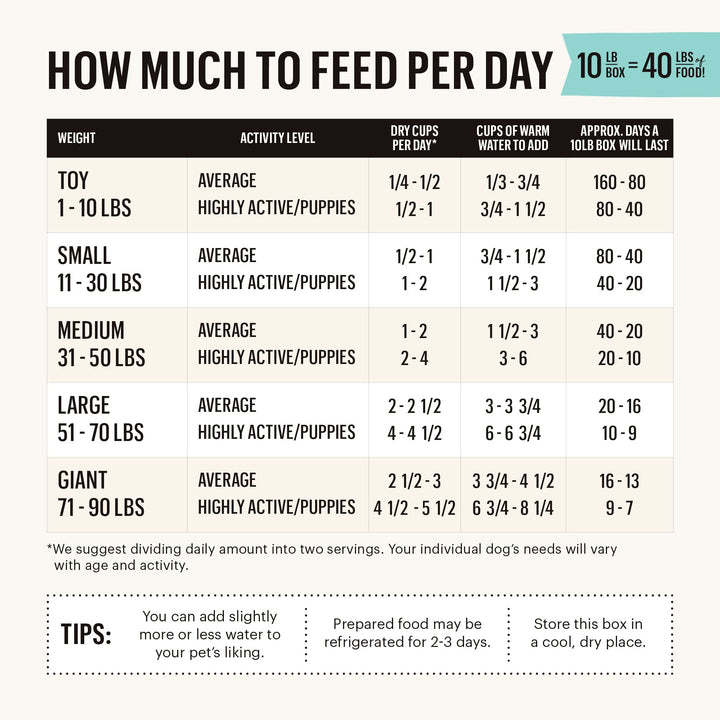Human Grade Dehydrated Grain Free Dog Food – Complete Meal or Dog Food Topper – Turkey 10 lb (makes 40 lbs)
